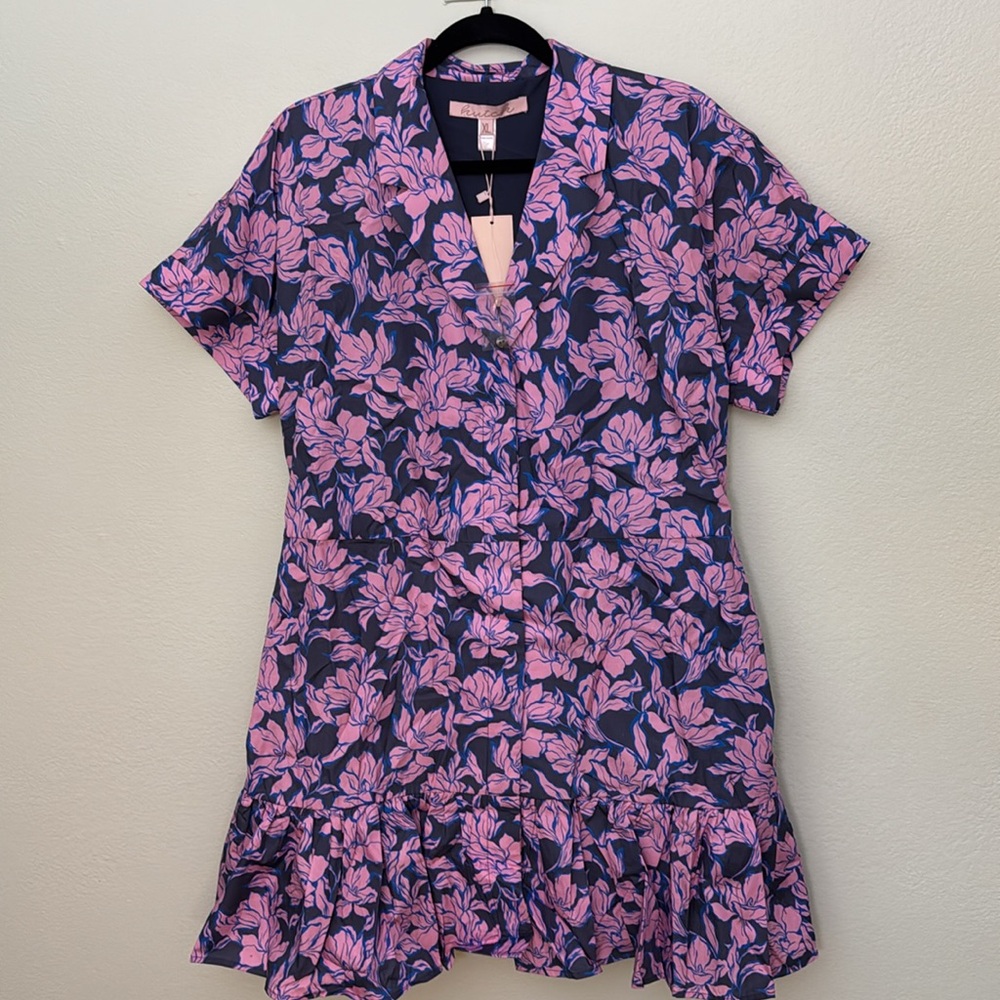 Hutch XL Peach mini dress navy purple in floral print - Picture 10 of 16
